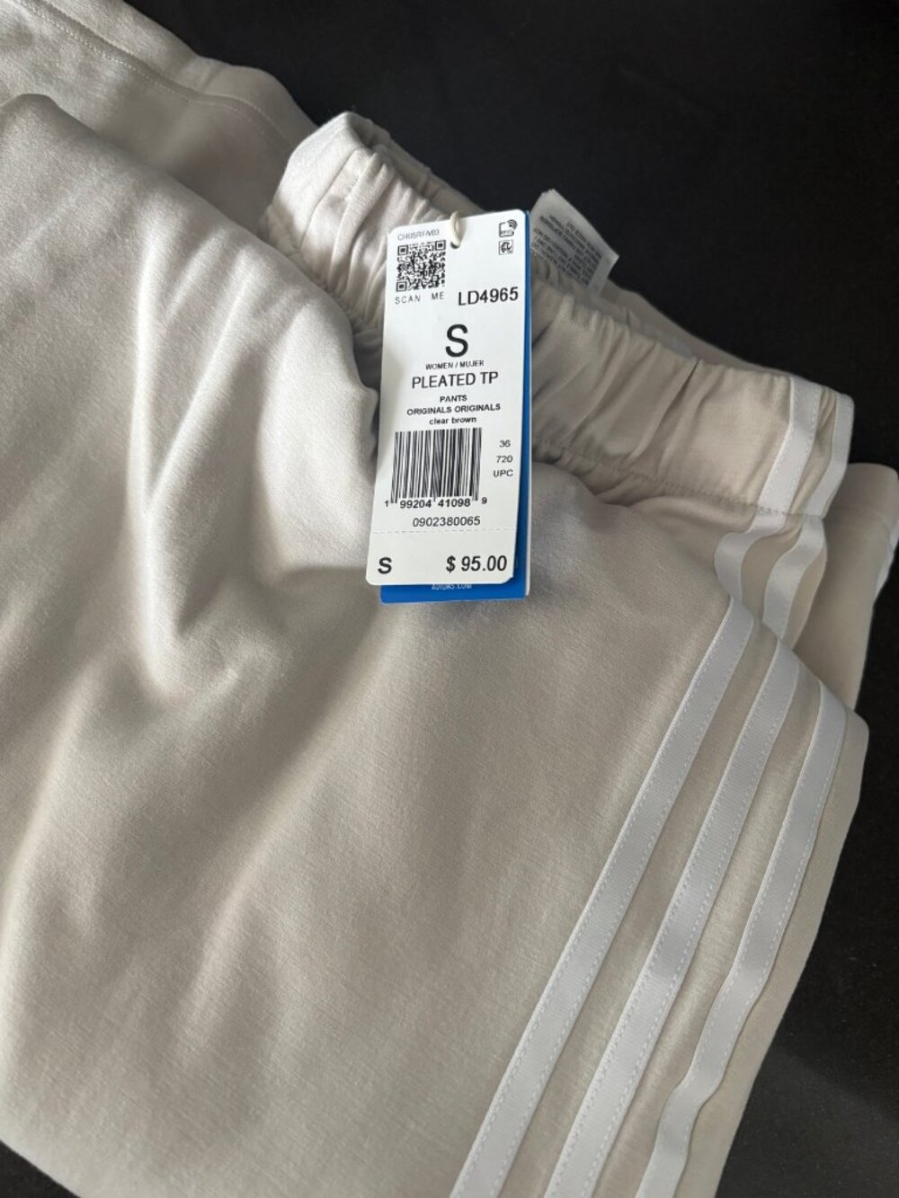 adidas x JENNIE Pleated Track Pants — S — Bliss/Cream — NWT